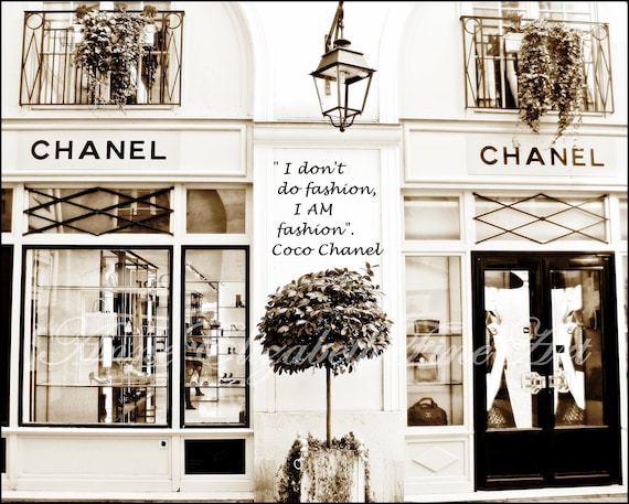Chanel Art-I AM fashion Quote - Coco Chanel- Sepia Print- Fashion  Photography -Paris Print- France-Preppy- Dorm Decor-Vintage-Nursery-Classy