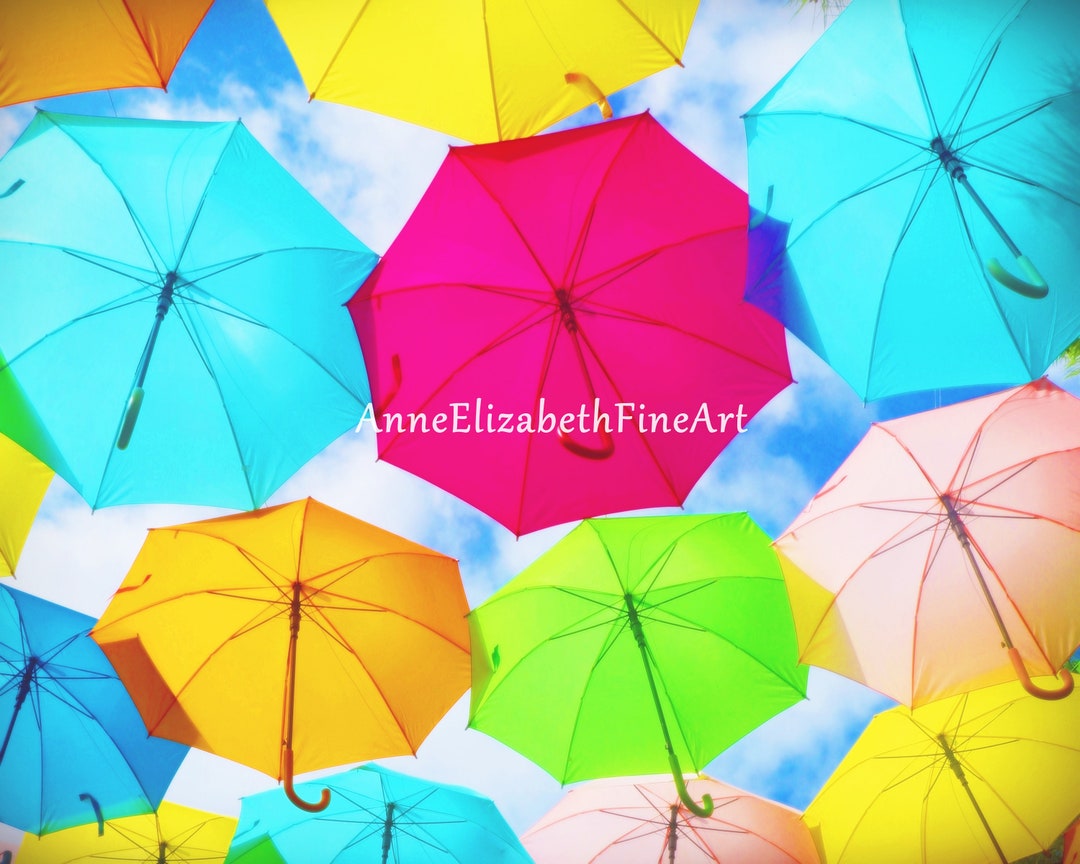 Umbrella Art Umbrellas Colors Pink Umbrella Blue Umbrella Etsy
