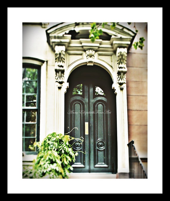 New York Print Fashion Photography Holly Golightly Brownstone Audrey Hepburn Preppy Dorm Decor Hunter Green Door Apartment New York Theme