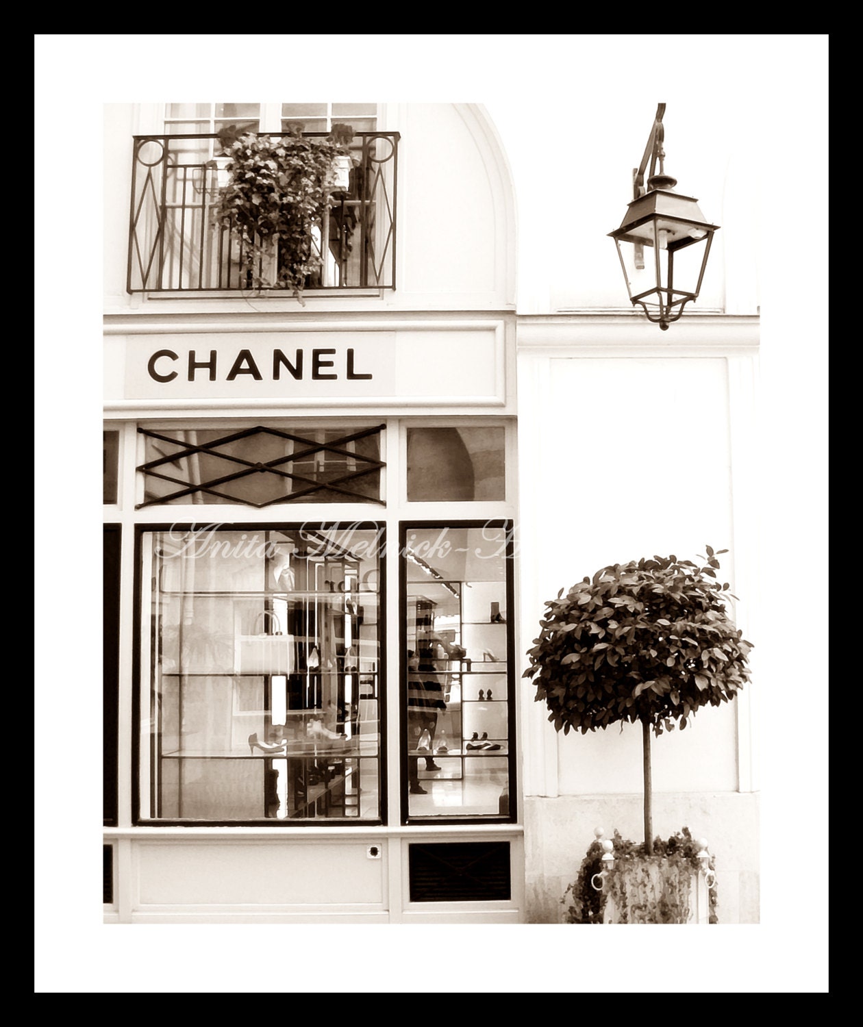 Chanel Boutiquechanel Wall Art Portrait Style Sepia Etsy