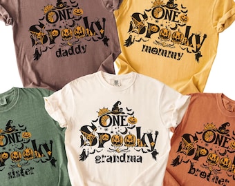 Comfort Colors® Spooky Family Matching Shirt, Spooky Mama, Daddy, Papa, Nana, Little & Two Spooky Matching T-Shirts, Halloween Mom Dad Shirt