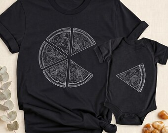 Daddy and Me Funny Shirt Dad Baby Matching Shirts, Pizza and Pizza Slice Tshirt, Fathers Day Dada Mini Outfit, Dad Son Shirt, Dad Girl Tee