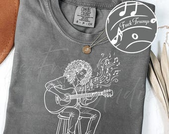 Comfort Colors® Subtle Anti Trump Shirt, Anti Trump Musician Tee, FDT Protest Shirt, Anti MAGA Political T-Shirt, Guitar Lover Gift