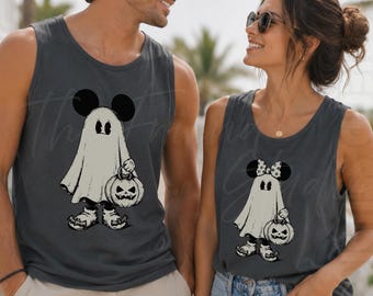 Comfort Colors® Vintage Mickey Minnie Unisex Tank Top, Retro Disneyland Trip Couple Shirt, Disneyworld Couple Matching Gift, Disney Matching