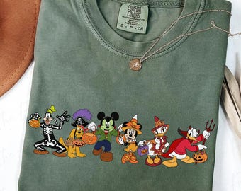 Comfort Colors® Mickey and Friends Halloween Shirt, Disney Halloween Shirt, Disneyland Costume Party Tee, Mickey and Minnie Halloween Shirt