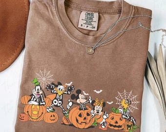 Comfort Colors Mickey and Friends Autumn Shirt, Disneyland Fall Vibes Tee, Disney Family Halloween Trip Shirt, Mickey Boo Spooky Shirt