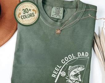Reel Cool Dad Shirt - Fathers Day Gift - Mens Comfort Colors T Shirt - Fishing Lovers Shirt - Cool Gift for Dads