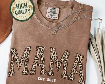 Leopard Mama Comfort Colors® Shirt, Vintage Mama Shirt, Mothers Day gift, Mama Tee