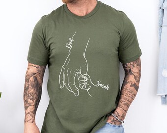 Custom Dad Shirt From Children, Personalized Mom & Kids Hands Shirt, Family With Kids Names, Fathers Day Gift From Kids, Dad Kids Hands Tee