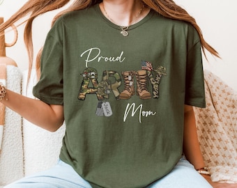 Custom Proud Army Family Mom Dad Brother Shirts, Personalized Army Dad Shirt, USA Army Family Outfits, Military Family Gift