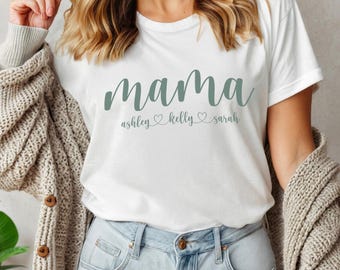 Comfort Colors® Personalized Mama Shirt With Kids Names, Mama T-Shirt, Mothers Day Gift For Mom Gifts, Mother's Day Gift, Cute Mama Tee