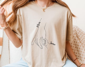 Custom Mom Shirt From Children, Personalized Mom & Kids Hands Shirt, Family With Kids Names, Mothers Day Gift From Kids, Mom Kids Hands Tee