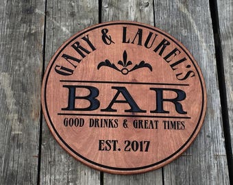 sign wood custom bar workshop garage signs rustic items gifts
