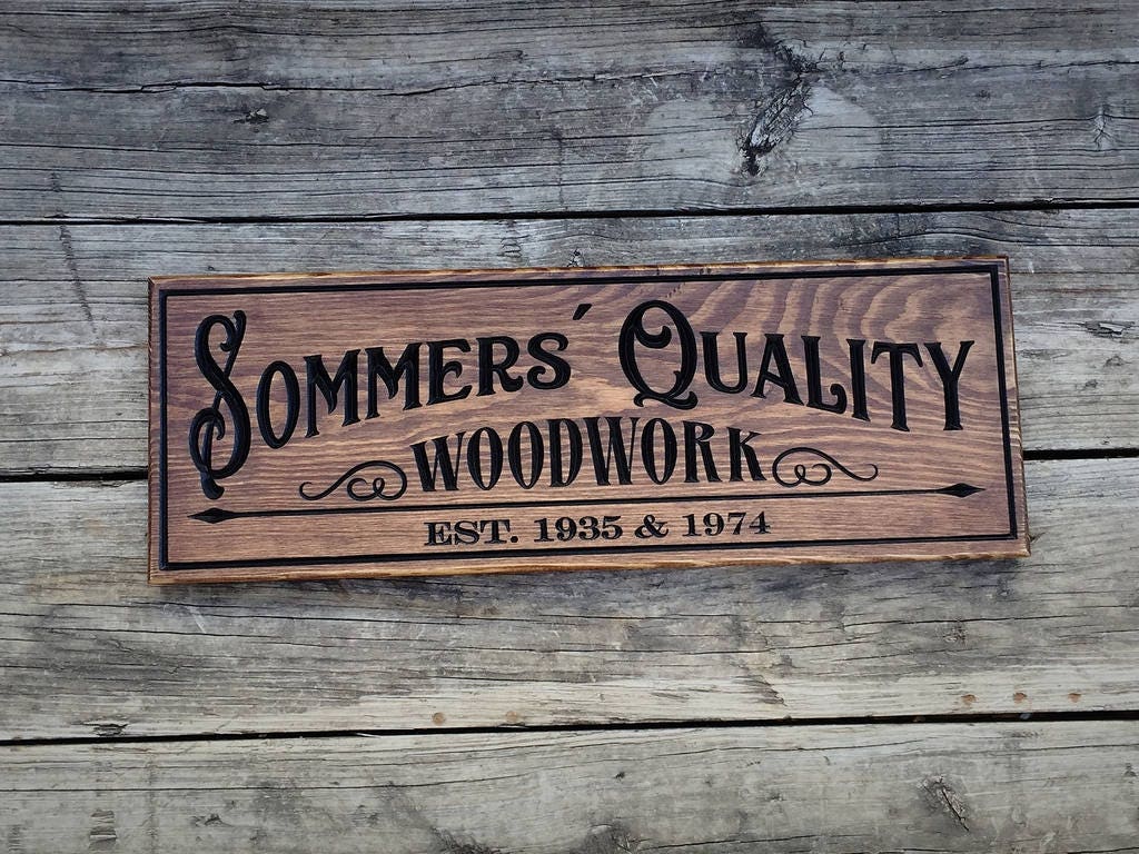 Rustic Vintage Style Sign Work Wood Garage 50