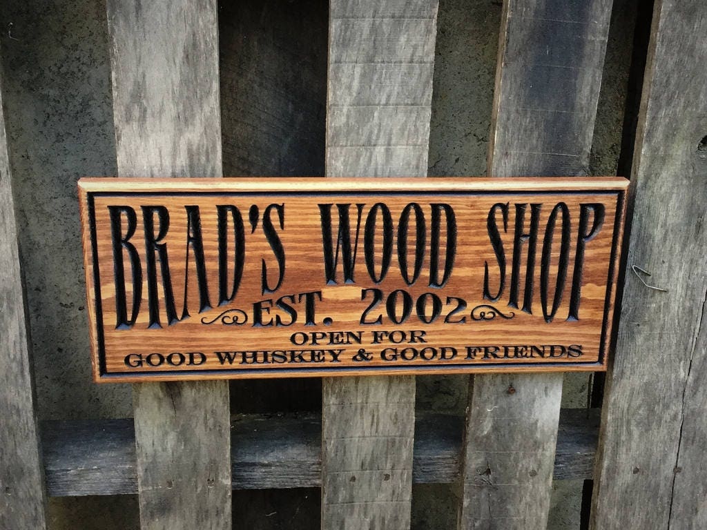 Sign Wood Shop Garage Sign Rustic Vintage Style Etsy UK