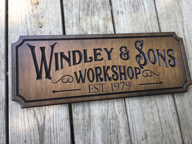 Rustic vintage style sign Wood shop garage sign Etsy