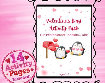 Valentine's Day Activities for Kids - Printable Valentine Games - Toddler Preschool Elementary Activity Pack