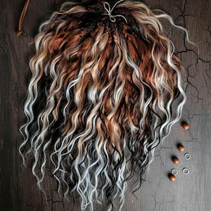 3D Curly Dread Extensions with Soft Braid Base | Natural Voluminous Boho Dreads