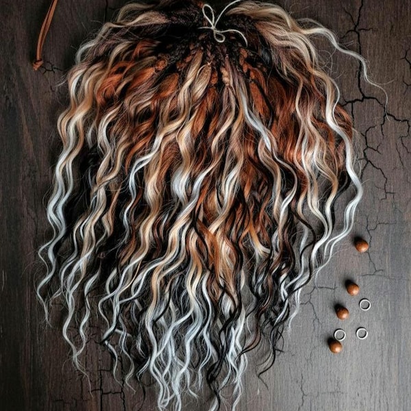 Extensions de dreadlocks bouclées 3D avec base tressée souple | Dreadlocks bohèmes naturelles et volumineuses