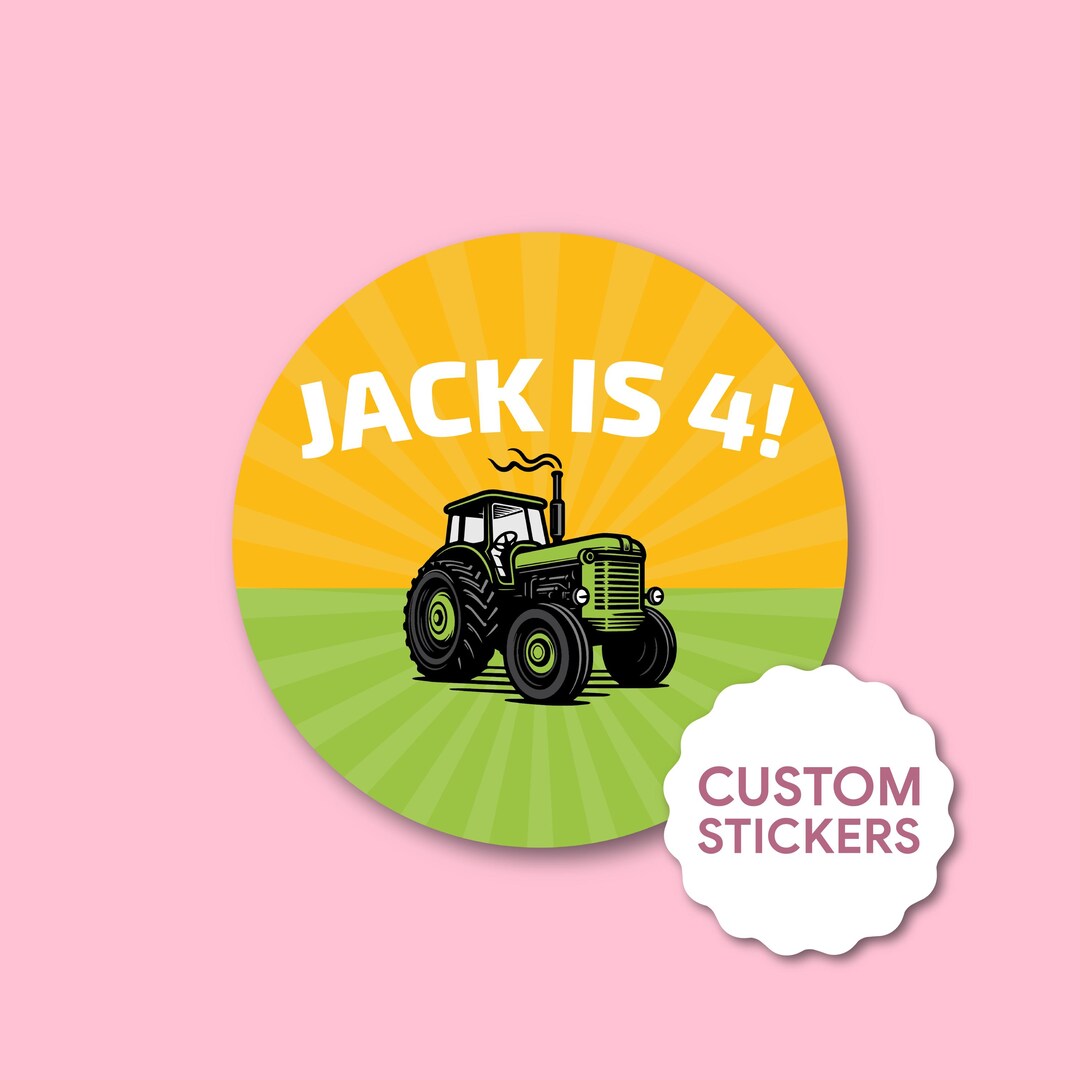 Customizable Tractor Themed Sticker With Special Die Cuts - Etsy