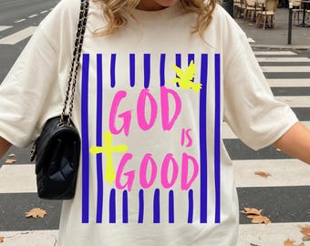 God Is Good Shirt, Comfort Colors Christian Shirt, Retro Faith Based Tee, Jesus Shirt, Religious Church Tee, Gift for Women