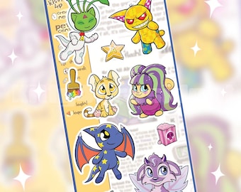 Hoja de pegatinas de Neopets