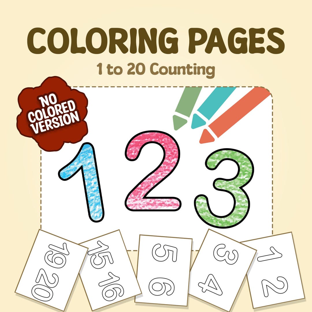 Printable 20 Number Coloring Book | Preschool Coloring Page Kids ...