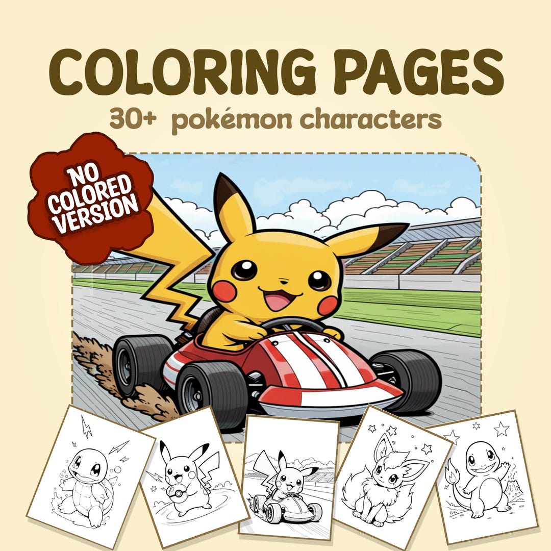 Pokemon Bulk Coloring Pages, Instant Download PDF, Pokemon Pikachu ...