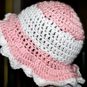 Crochet Pattern PDF Sunhat Simply Ruffled Sunhat Newborn to Adult Sizes image 2