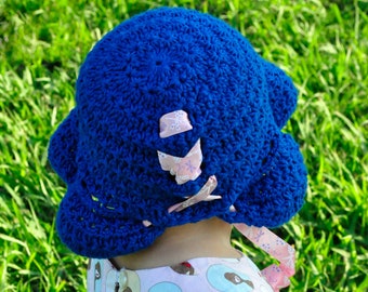 Crochet Pattern PDF - Bonnet - Thandie Star Stitch Sun Bonnet - Infant to Adult Sizes