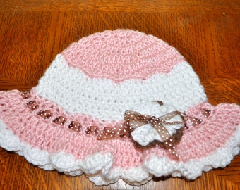 Crochet Pattern PDF - Sunhat - Simply Ruffled Sunhat - Newborn to Adult Sizes