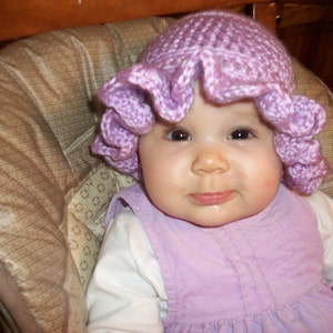 Crochet Pattern PDF Sunhat Simply Ruffled Sunhat Newborn to Adult Sizes image 4