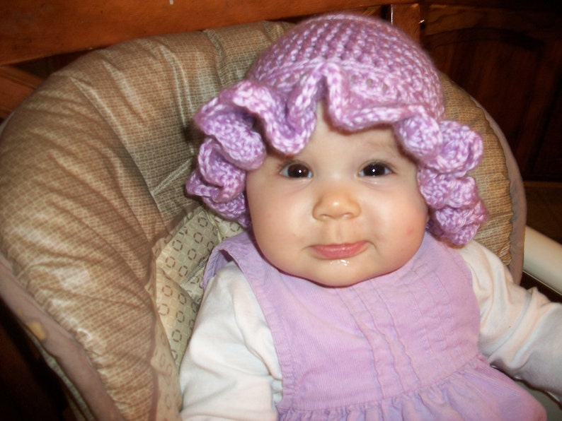 Crochet Pattern PDF Sunhat Simply Ruffled Sunhat Newborn to Adult Sizes image 4