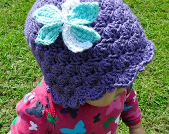 Crochet Pattern PDF - Shells & Ruffles Dragonfly Cloche - Newborn to Adult Sizes