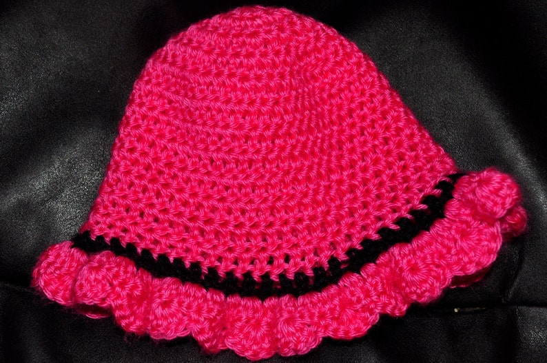 Crochet Pattern PDF Sunhat Simply Ruffled Sunhat Newborn to Adult Sizes image 3