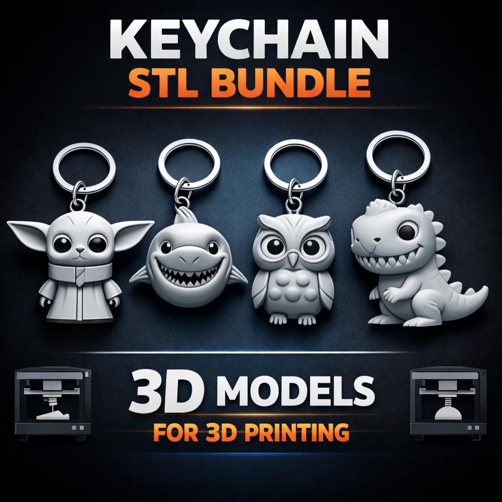 Key Chain File 1500+ Keychain STL Bundle | 3D Print Keychain Files | Commercial Use ...
