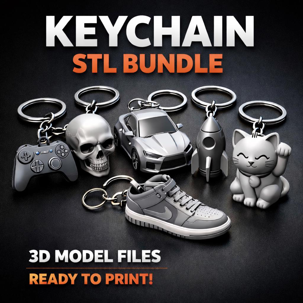 Key Chain File 1500+ Keychain STL Bundle | 3D Print Keychain Files | Commercial Use ...