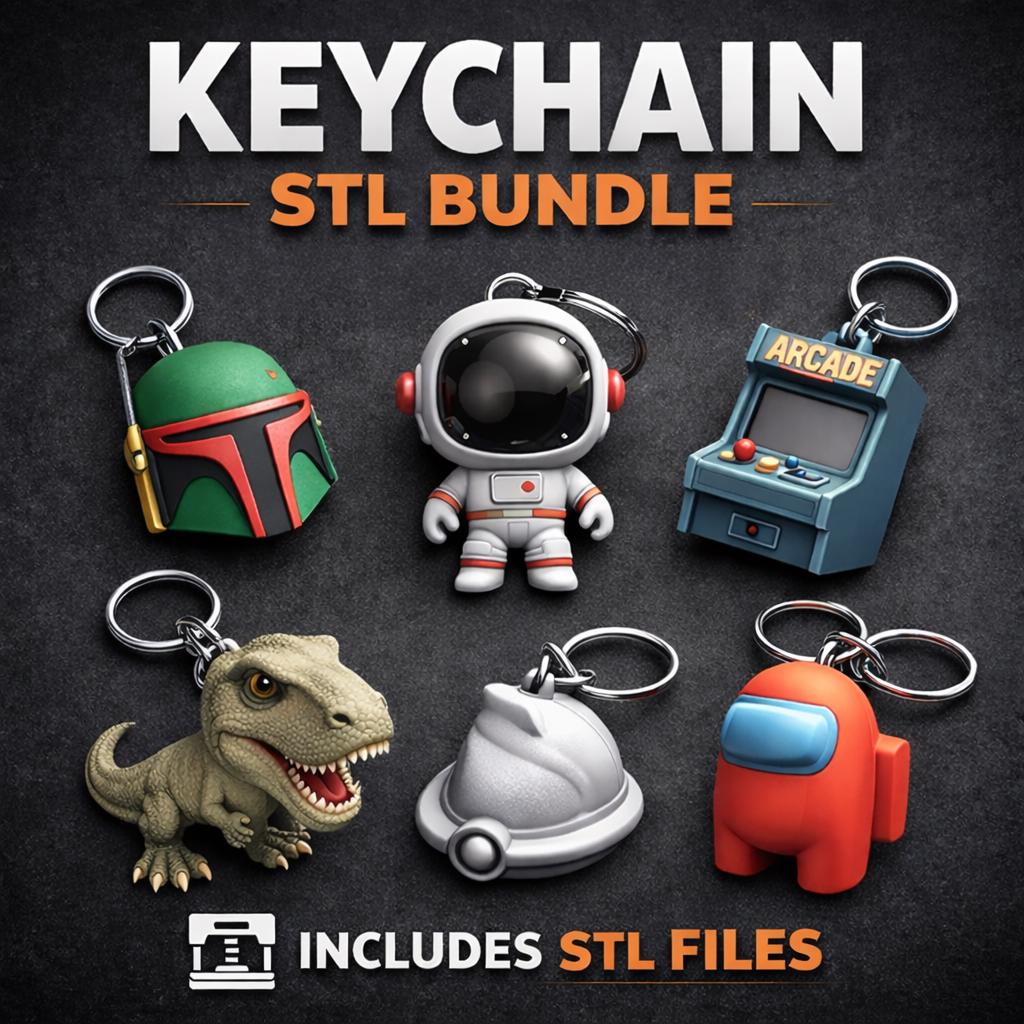 Key Chain File 1500+ Keychain STL Bundle | 3D Print Keychain Files | Commercial Use ...