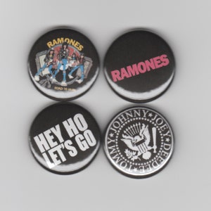 Ramones - Set of 4 1" Pin Back Buttons or Magnets