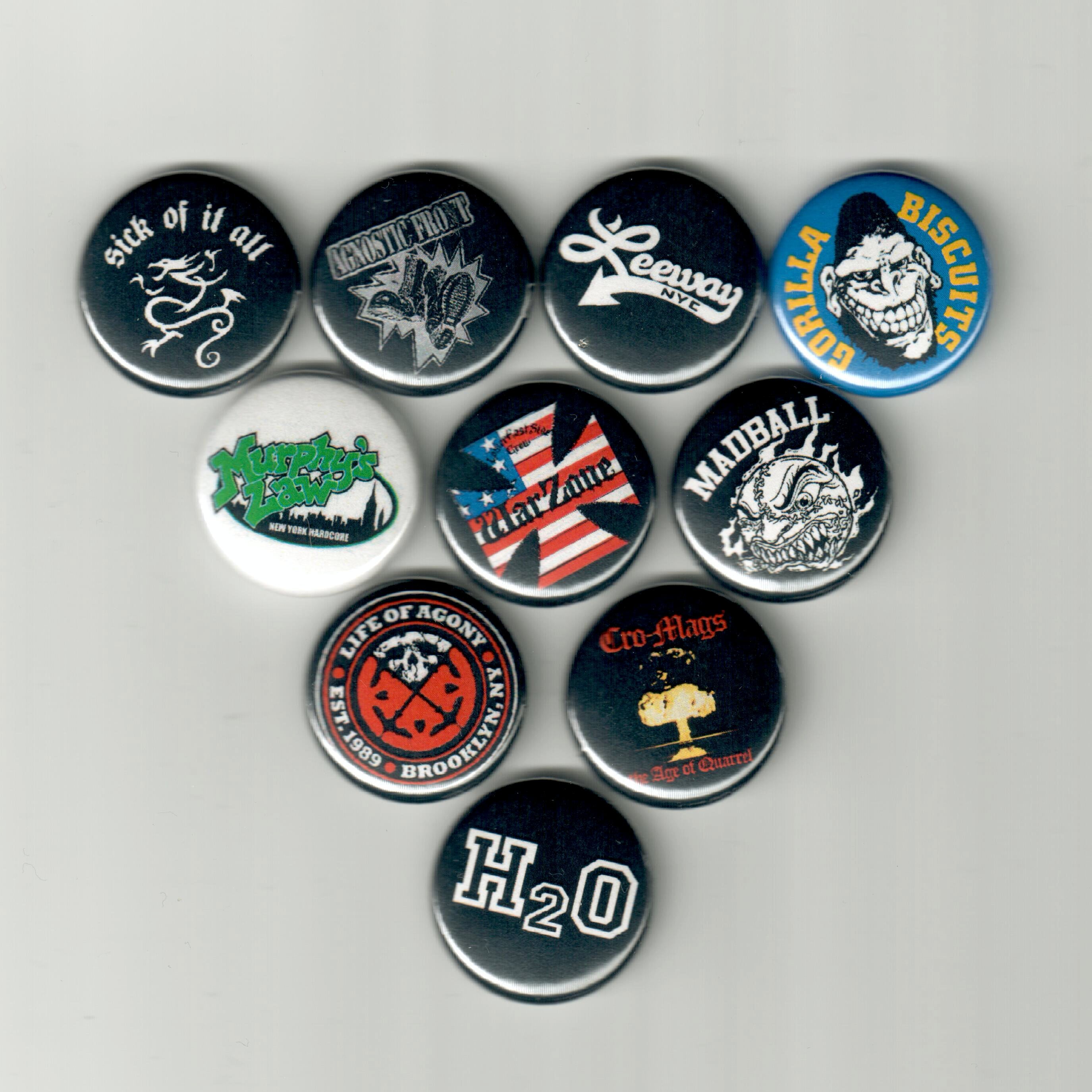 Lot of 4 Emo Rock Band Buttons Pin Backs Small Alternative Music Punk  Screamo