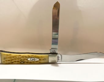 Case Amber Bone "Trapper" Pocket Knife