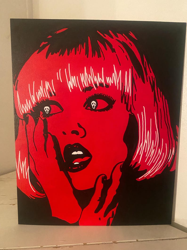Casey Becker ‘SCREAM’ Drew Barrymore Painting 16x20 - Etsy