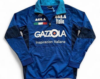 Kurtka rowerowa Vintage Agla Italia Gazzola męska, rozmiar M, bluza treningowa z zamkiem pod szyją