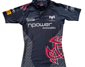 Maglia da rugby Ospreys KooGa 2008/09, modello da giocatore, taglia S, rara.