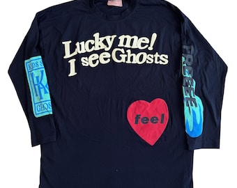 Lucky Me I See Ghosts Kanye West Camiseta de manga larga Sudadera Talla M para hombre