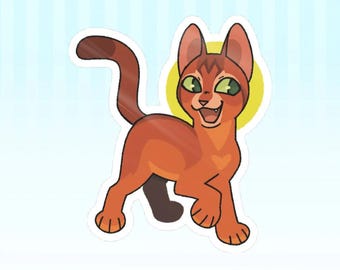 Adesivo Gato Ruivo Firestar Warrior Cats (64 mm x 54 mm)