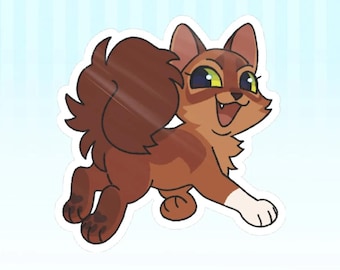 Adesivo inspirado em Warrior Cats da Squirrelflight (64 mm x 54 mm)