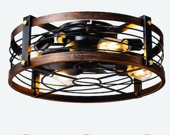 21 "Farmhouse Cage Deckenfan mit Fernbedienung, Unterputzmontage