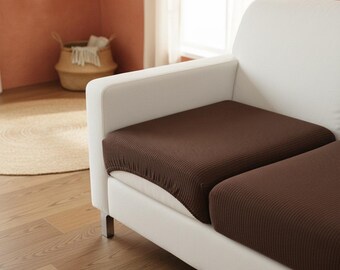 Cojín de banco personalizado marrón, asiento de ventana, funda de sofá personalizada, funda de otomana de cuero, funda de almohada corporal, cojín de asiento de cuero, almohada cilíndrica