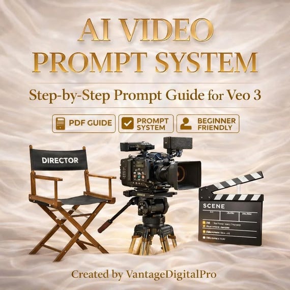 AI Video Prompt Guide for Beginners | Cinematic JSON Prompt System | ChatGPT Video Creation Framework | Veo 3 - Compatible PDF